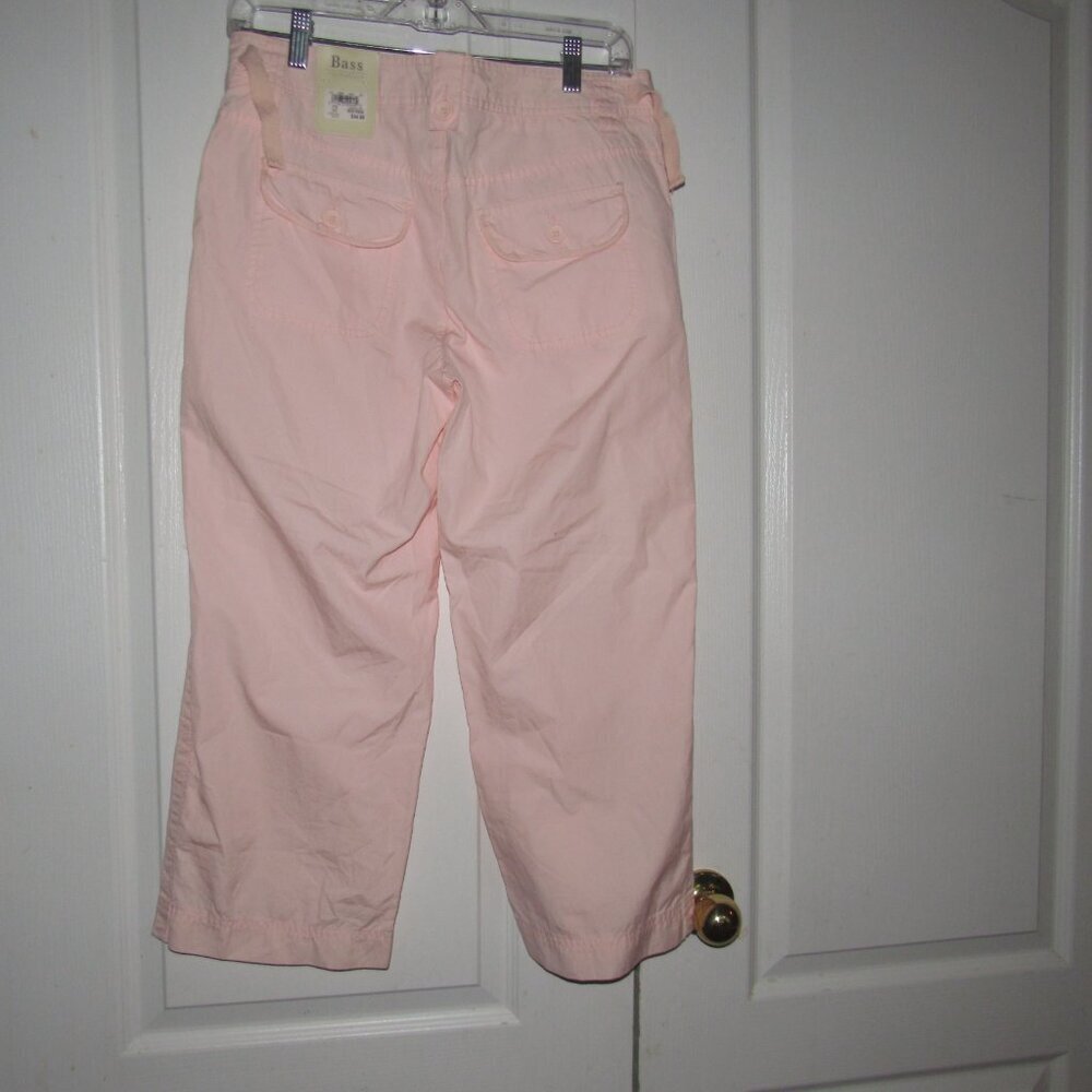 G.H. Bass Peach Cotton Cropped Pants Size 8 | Seashell Pin | Beachy Coastal Chic - Picture 4 of 9
